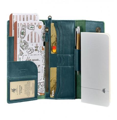 Шкіряний клатч-органайзер (тревел-кейс) 5.1 (зелений)