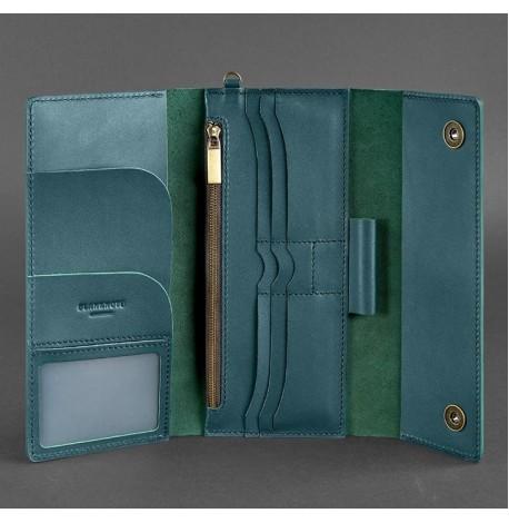 Шкіряний клатч-органайзер (тревел-кейс) 5.1 (зелений)
