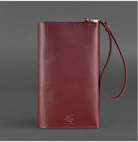 Кожаный клатч-органайзер (тревел-кейс) 5.1 (бордовый)