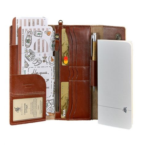Шкіряний клатч-органайзер (тревел-кейс) 5.1 (світло-коричневий)