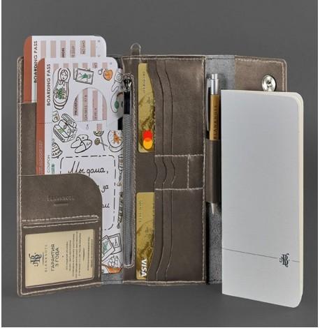 Шкіряний клатч-органайзер (тревел-кейс) 5.1 (темно-бежевий)