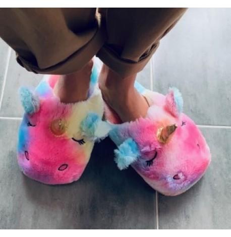 Домашние тапочки "Единороги радужные"