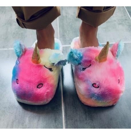 Домашние тапочки "Единороги радужные"