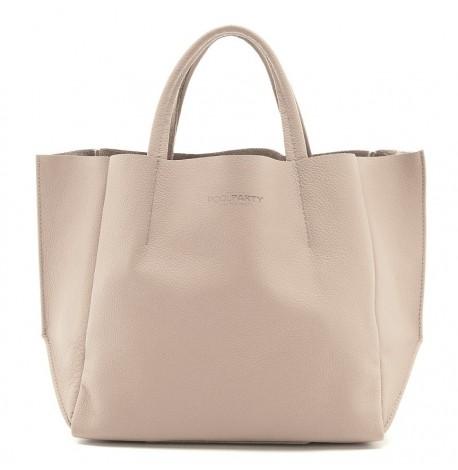 Женская кожаная сумка Poolparty Soho (бежевая)
