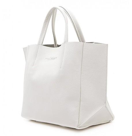 Женская кожаная сумка Poolparty Soho (белая)