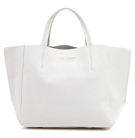 Женская кожаная сумка Poolparty Soho (белая)