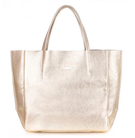 Женская кожаная сумка Poolparty Soho (золотистая)
