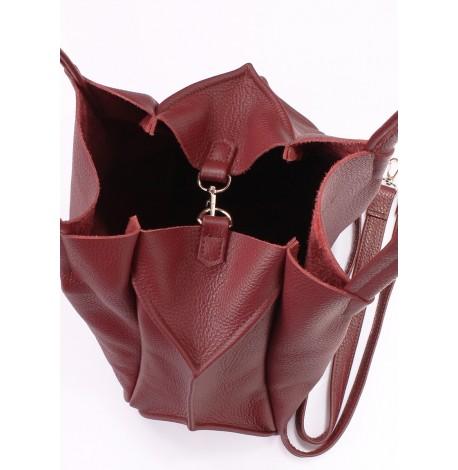 Женская кожаная сумка Poolparty Soho Remix (бордовая)