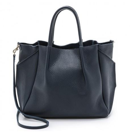 Жіноча шкіряна сумка Poolparty Soho Remix (темно-синя)