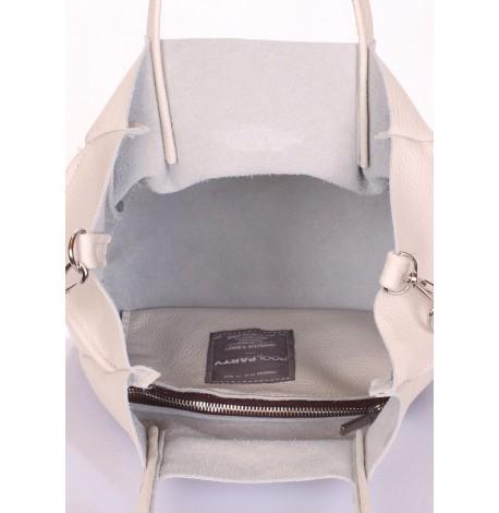 Женская кожаная сумка Poolparty Soho Remix (бежевая)