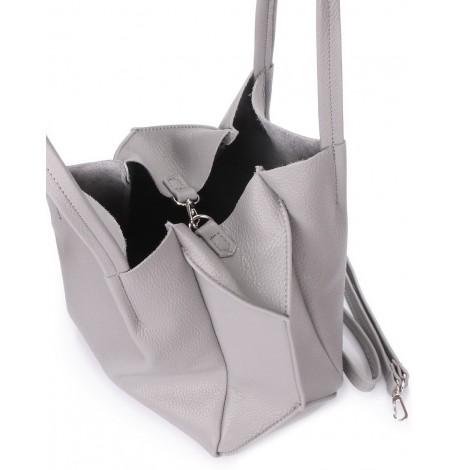 Женская кожаная сумка Poolparty Soho Remix (серая)