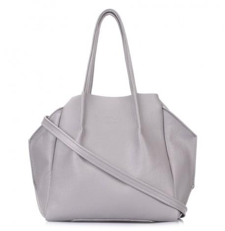 Женская кожаная сумка Poolparty Soho Remix (серая)