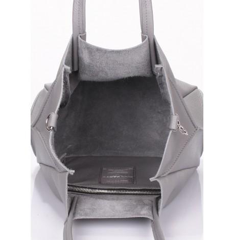 Женская кожаная сумка Poolparty Soho Remix (серая)