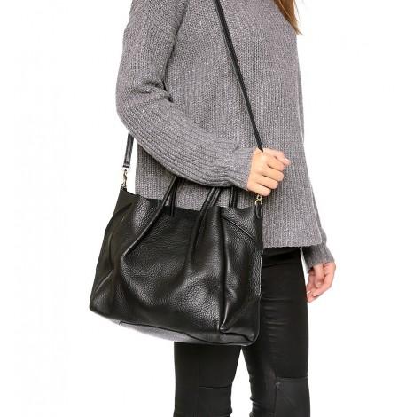 Женская кожаная сумка Poolparty Soho Remix (черная)