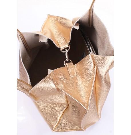 Женская кожаная сумка Poolparty Soho Remix (золотистая)