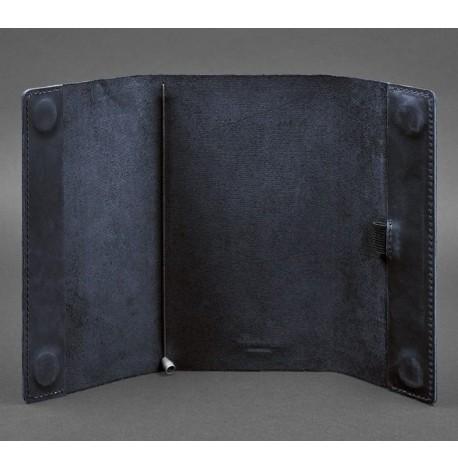 Кожаный блокнот cофт-бук 7.0 (темно-синий) кожа Crazy Horse