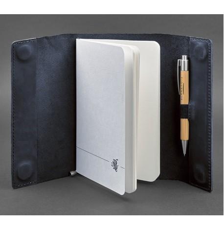 Кожаный блокнот cофт-бук 7.0 (темно-синий) кожа Crazy Horse