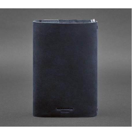 Кожаный блокнот cофт-бук 7.0 (темно-синий) кожа Crazy Horse