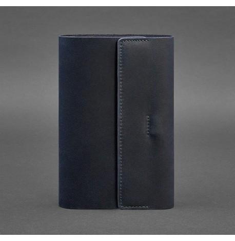 Кожаный блокнот cофт-бук 7.0 (темно-синий) кожа Crazy Horse