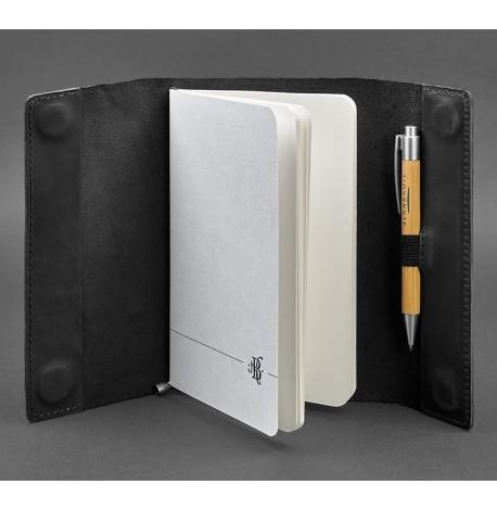 Кожаный блокнот cофт-бук 7.0 (черный) кожа Crazy Horse