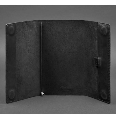 Кожаный блокнот cофт-бук 7.0 (черный) кожа Crazy Horse