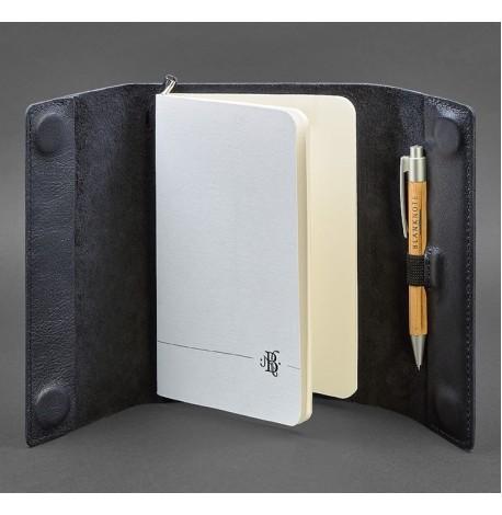 Кожаный блокнот cофт-бук 7.0 (темно-синий) кожа Krast