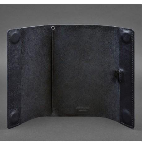 Кожаный блокнот cофт-бук 7.0 (темно-синий) кожа Krast