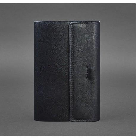 Кожаный блокнот cофт-бук 7.0 (темно-синий) кожа Krast