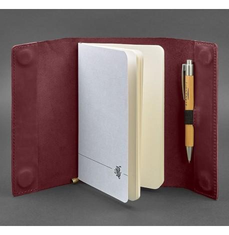 Кожаный блокнот cофт-бук 7.0 (бордовый) кожа Crazy Horse