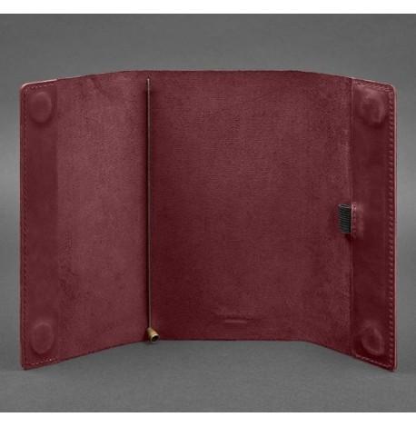Кожаный блокнот cофт-бук 7.0 (бордовый) кожа Crazy Horse