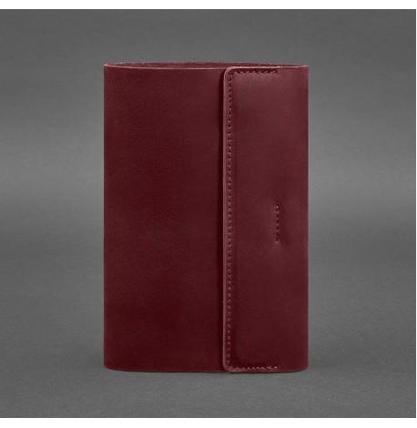 Кожаный блокнот cофт-бук 7.0 (бордовый) кожа Crazy Horse