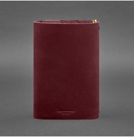 Кожаный блокнот cофт-бук 7.0 (бордовый) кожа Crazy Horse
