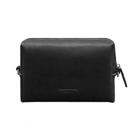 Кожаная косметичка-несессер (черная) кожа Crazy Horse
