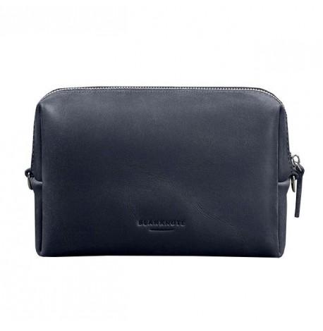Шкіряна косметичка-несесер (темно-синя) шкіра Crazy Horse