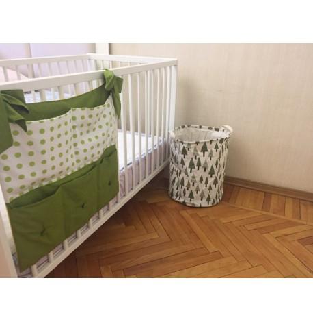 Кошик для іграшок, білизни на зав'язках "Зелений ліс"