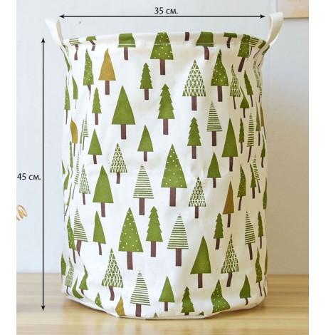 Кошик для іграшок, білизни на зав'язках "Зелений ліс"