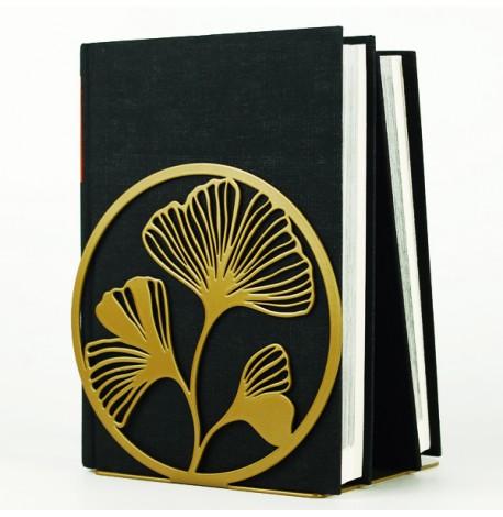 Металлический упор для книг Glozis Ginkgo Bronze (бронза)