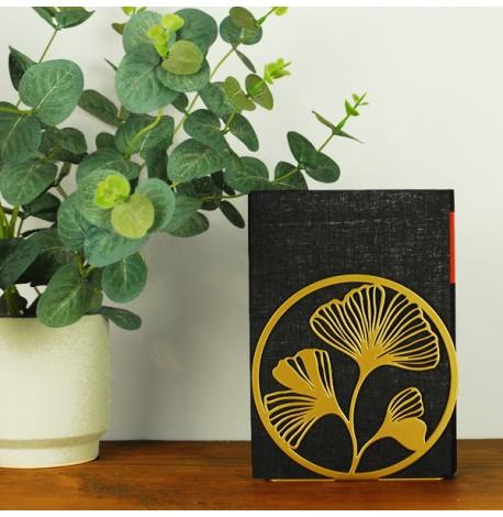Металлический упор для книг Glozis Ginkgo Bronze (бронза)