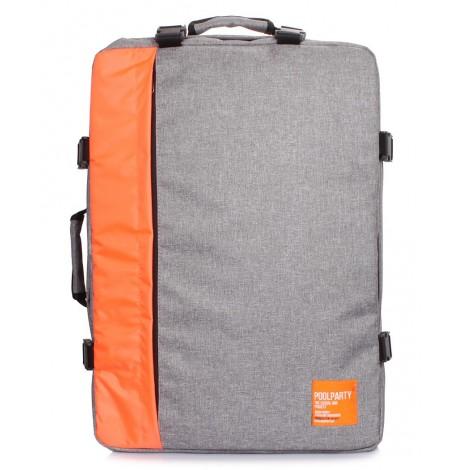 Рюкзак-сумка для ручної поклажі PoolParty Cabin (темно-сірий-помаранчевий) - МАУ