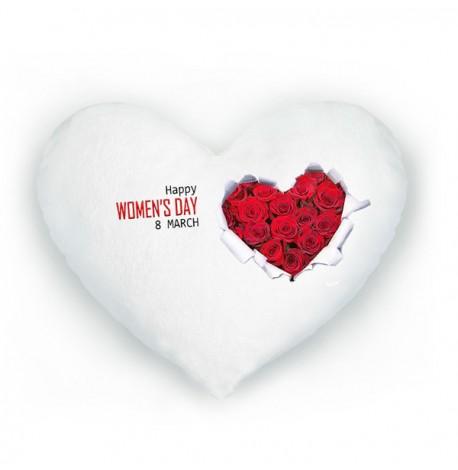 Led подушка серце Women's day (біла)