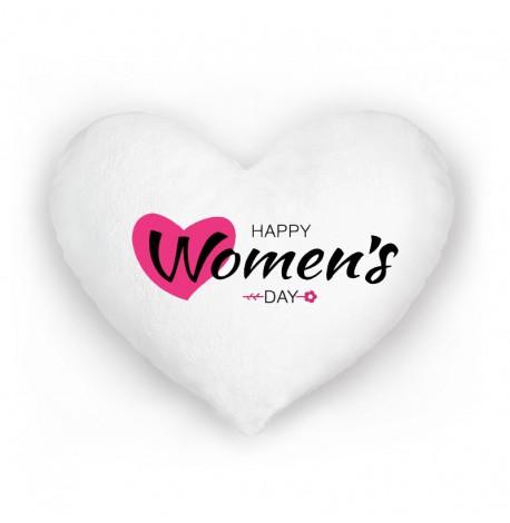 Led подушка серце Happy Women's day (біла)