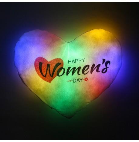 Led подушка серце Happy Women's day (біла)