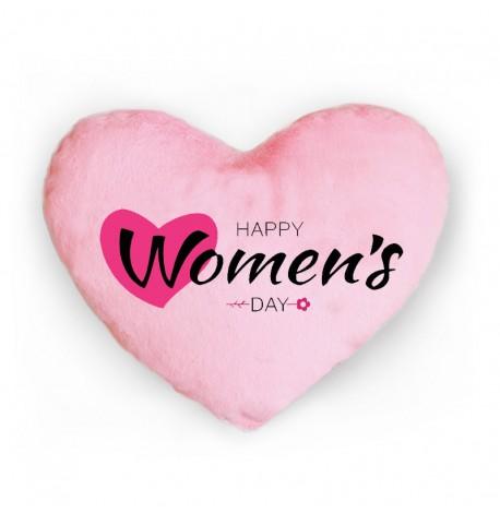 Led подушка серце Happy Women's day (рожевий)