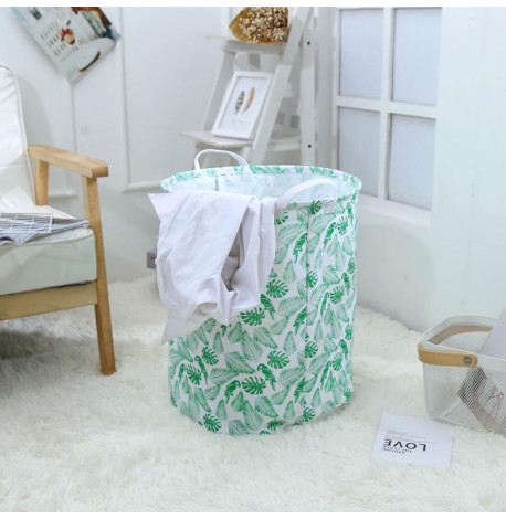 Кошик для іграшок, білизни "Папуги в папороті" (зелена)