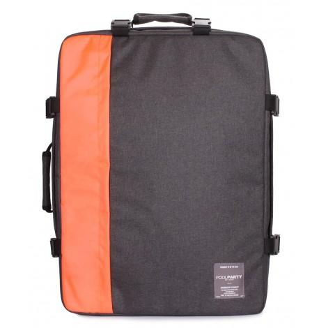 Рюкзак-сумка для ручної поклажі PoolParty Cabin (сірий-помаранчевий) - МАУ