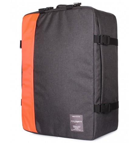 Рюкзак-сумка для ручної поклажі PoolParty Cabin (сірий-помаранчевий) - МАУ