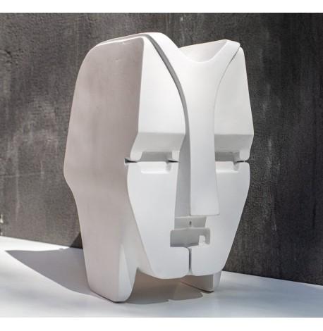 Гипсовая скульптура «Голова Баухаус» (белая), 40 см