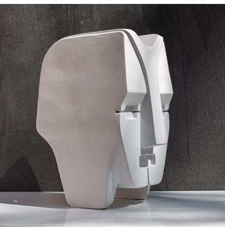 Гипсовая скульптура «Голова Баухаус» (белая), 40 см