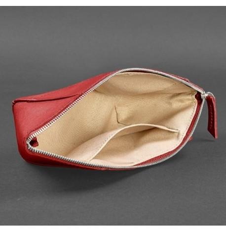 Косметичка из натуральной кожи (красная) кожа Krast