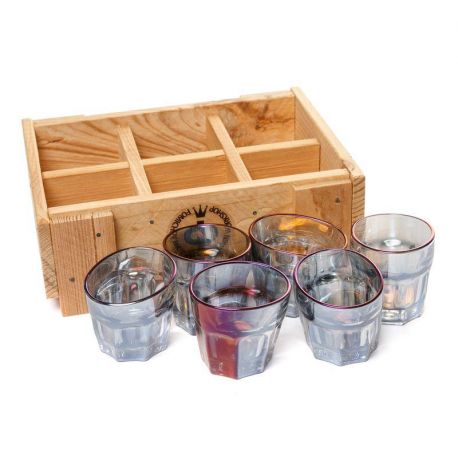 Набор пьяных граненых стопок Rainbow (6 шт)